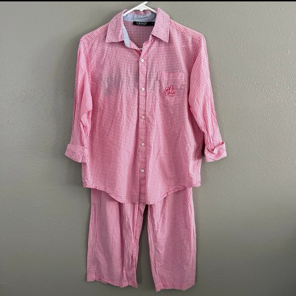 Ralph Lauren Pajama Set Pink Gingham